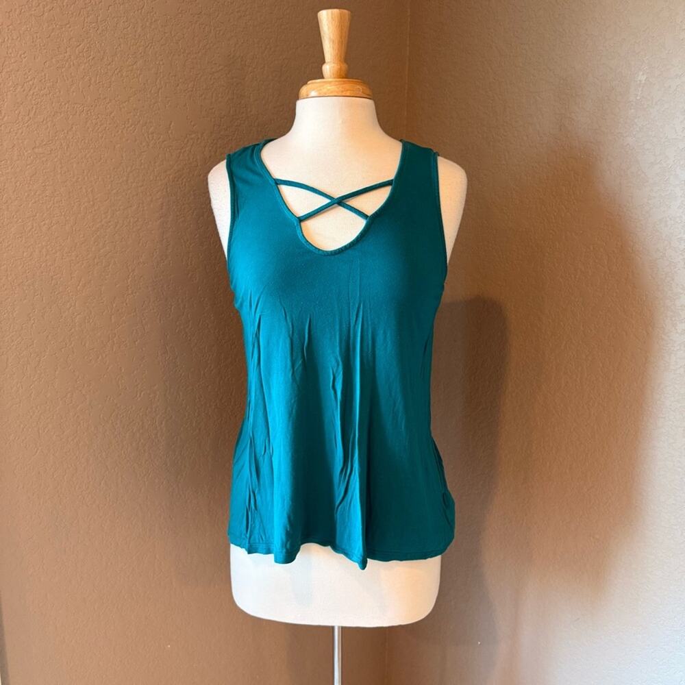 Old Navy Teal Crisscross Tank Top Medium